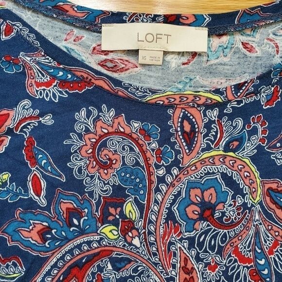 Loft Blue Paisley Bell Sleeve T-Shirt - Picture 5 of 5